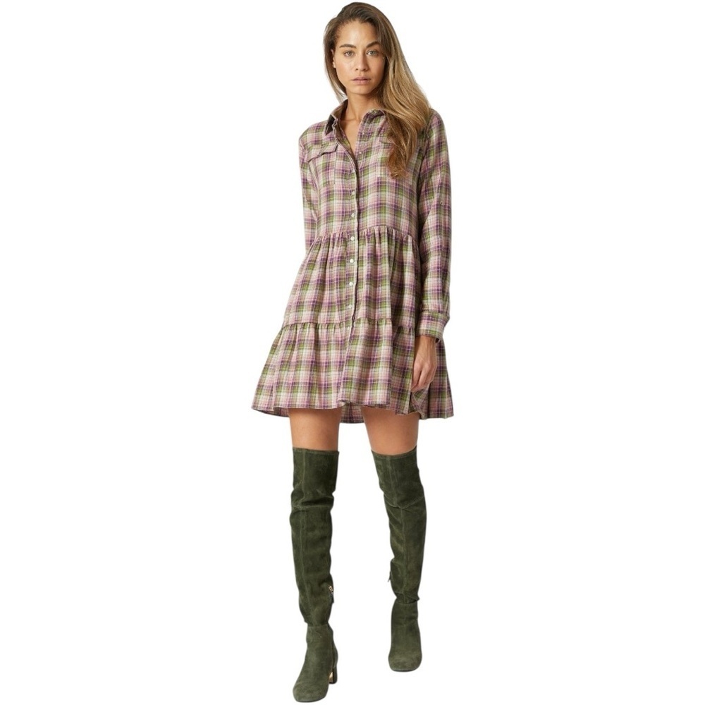 NEW The Shirt by Rochelle Behrens Plaid Flannel Shirt Jules Dress Size M $198